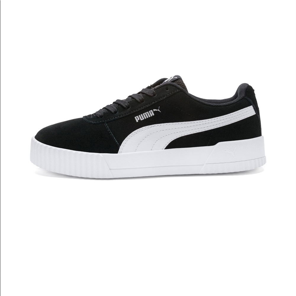 PUMA suede black and white sneakers